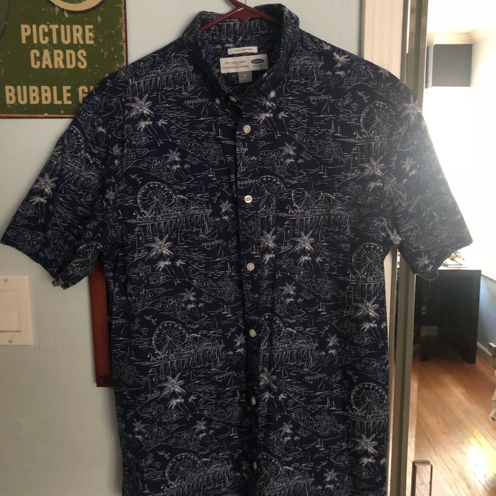 Navy Blue Button Down Shirt- Old Navy